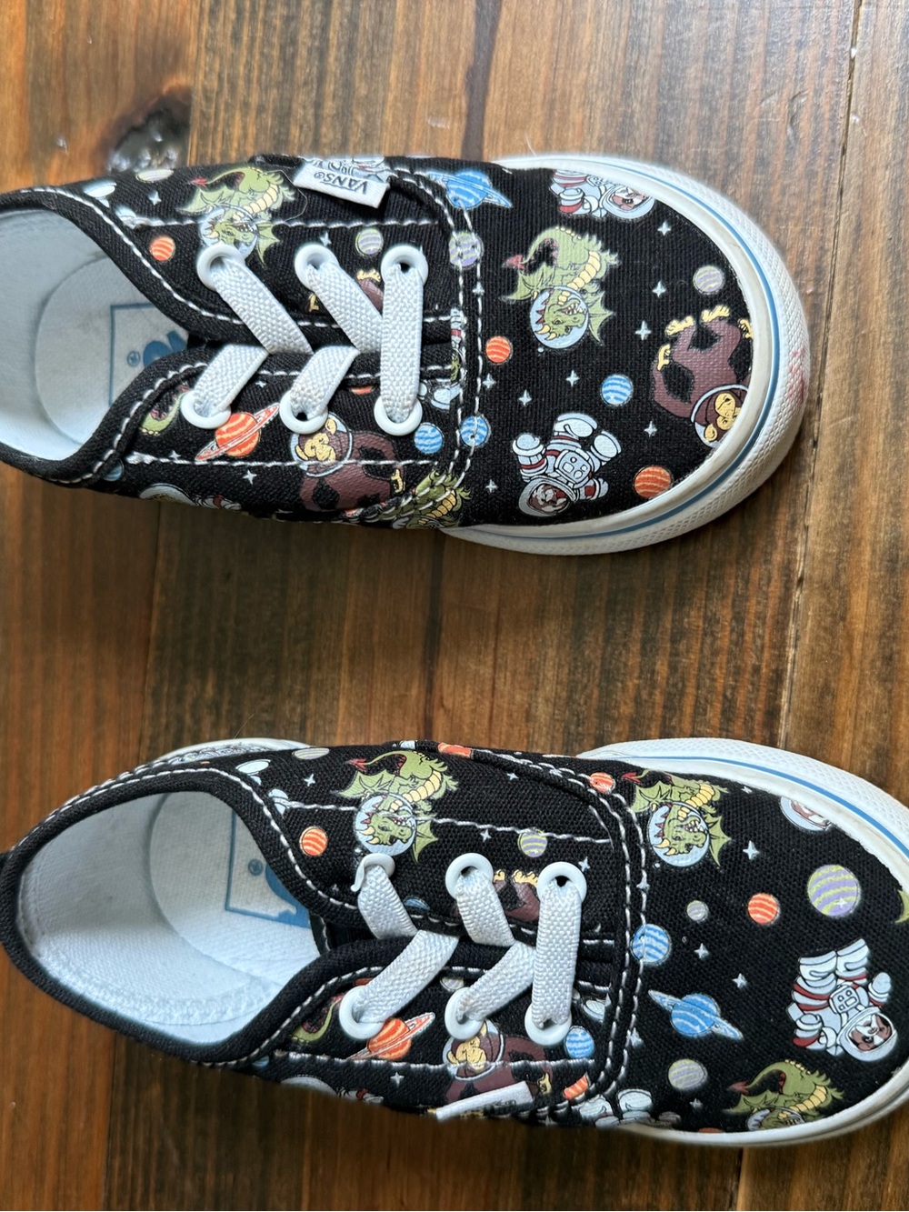 Vans Kids Black Canvas Space Planet Print Sneakers